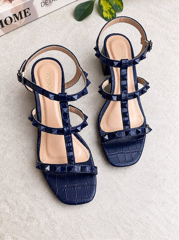 Sandália Persea croco Navy