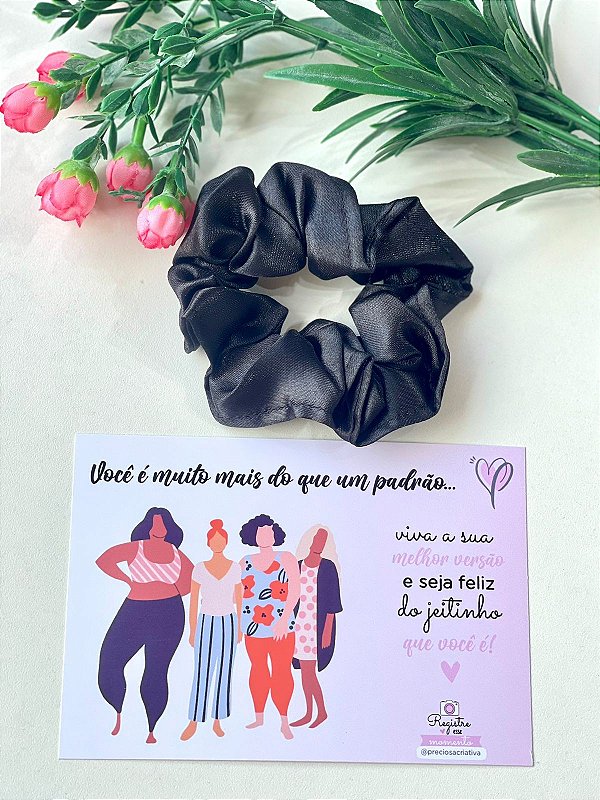 10 unid. Card  com scrunchie de cetim