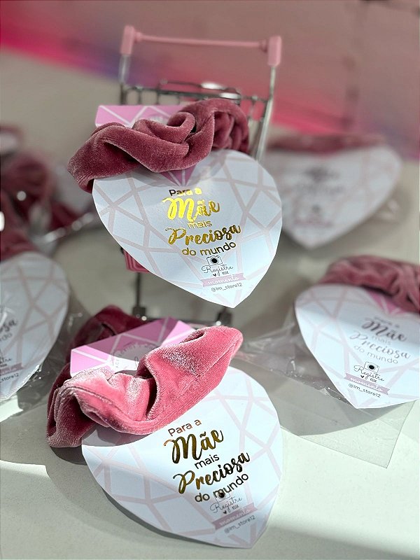 10 unidades - Card Diamante efeito metalizado com Scrunchie