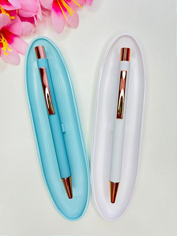Caneta Rose Gold com Estojo