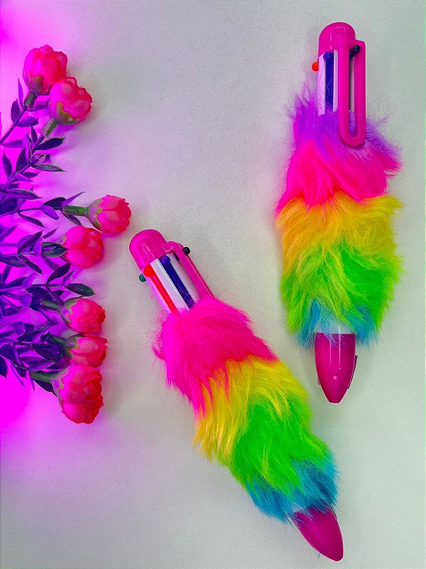 Caneta Pelúcia com 6 Cores