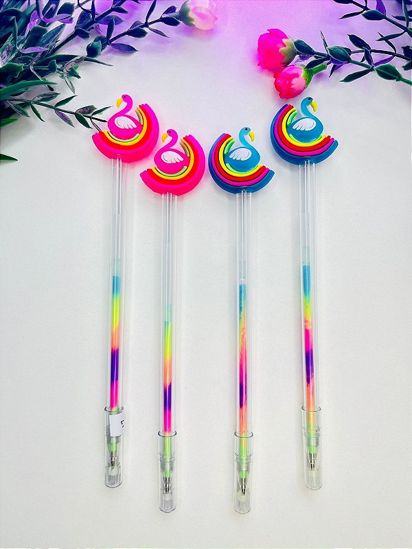 CANETA MULTICOLORIDA FLAMINGO