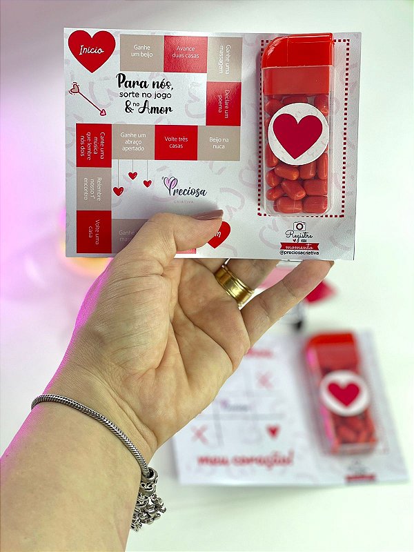 20 unidades - Card jogo do amor com balas minty