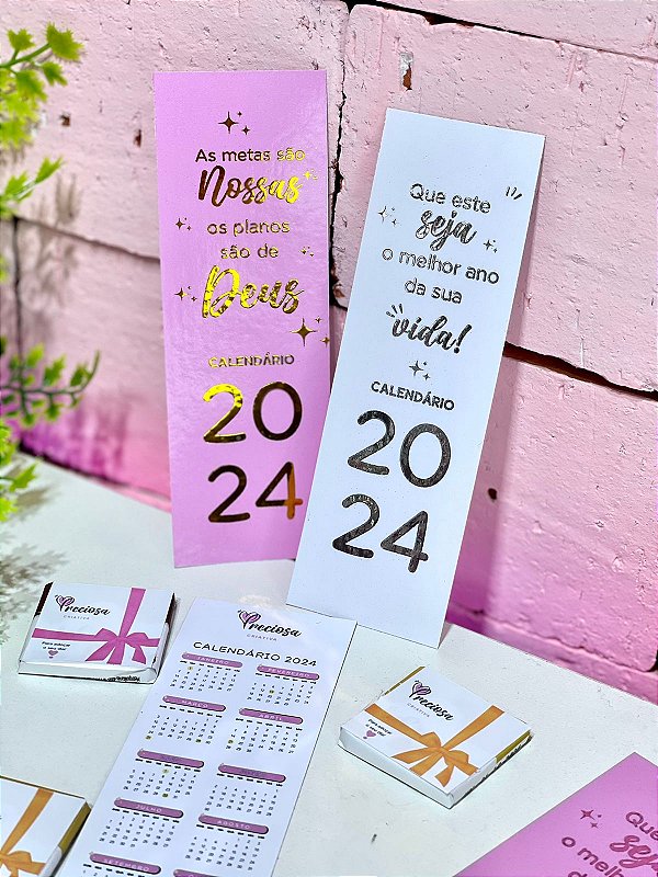 32 unidades. Marca páginas calendário com chocolatinho cacau show