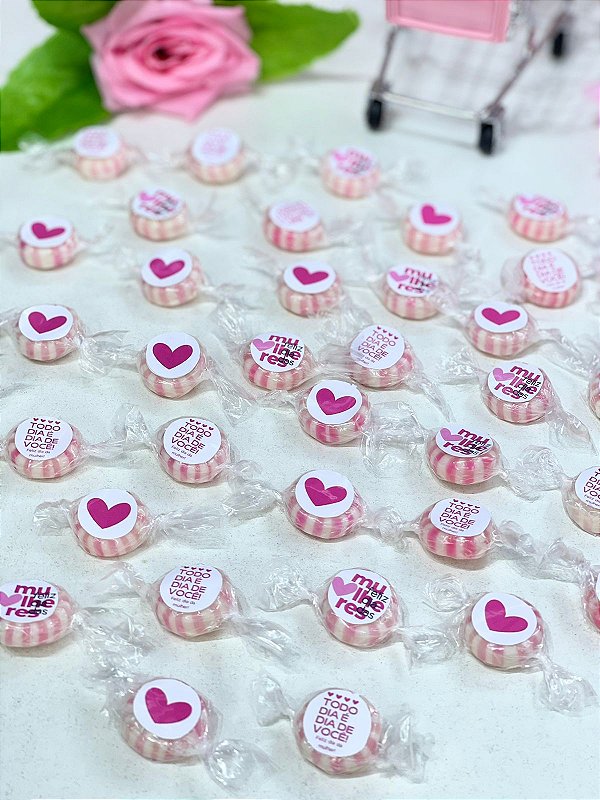 100 Balinhas personalizadas com adesivo redondo