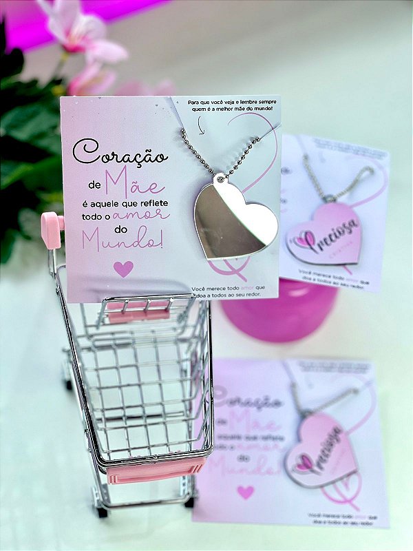 10 unidades - Chaveiro espelho com card personalizado