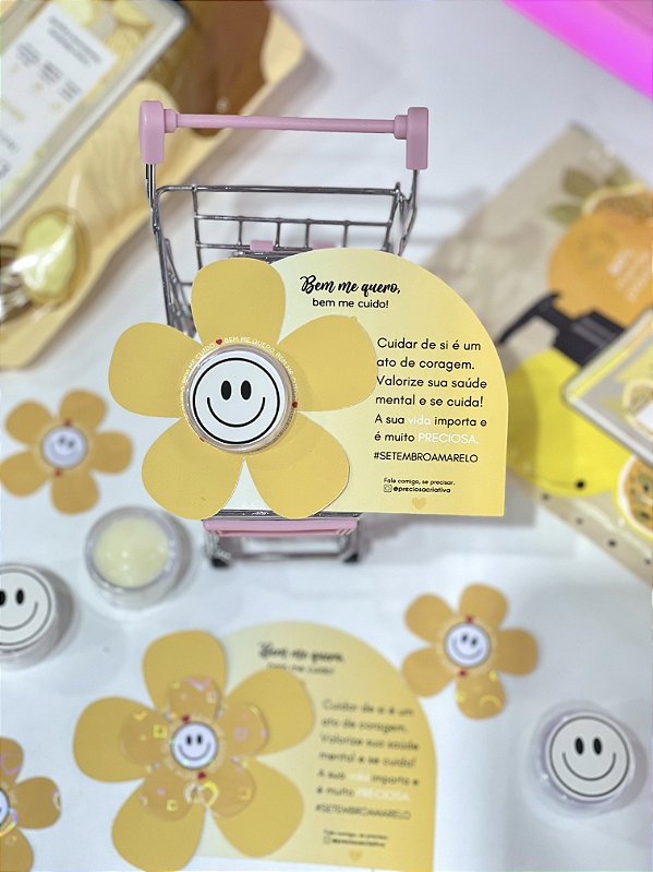 Potinhos com hidratante - Brinde setembro amarelo (10 unidades)