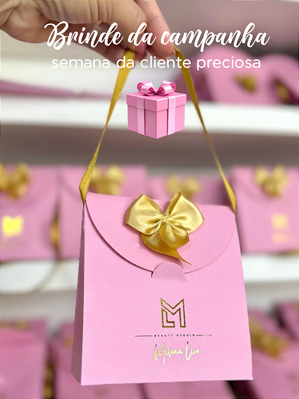 BRINDE DA CAMPANHA- Sacolinha personalizada com efeito metalizado