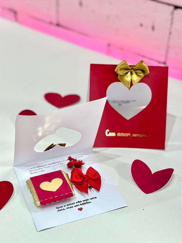 20 unidades - Card de luxo + Mimo com amor, sempre.