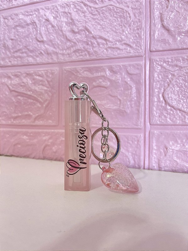 Balm Labial com chaveirinho de coração personalizado