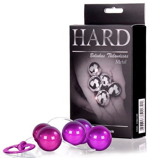 Bolinha Tailandesa Metal Lilás 5 Esferas Cordão Silicone