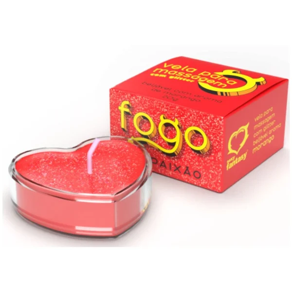 Fogo da Paixão Vela Massagem Aromática Beijável Morango