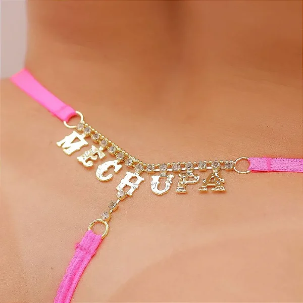 Calcinha Erótica "Me Chupa" - Rosa Neon