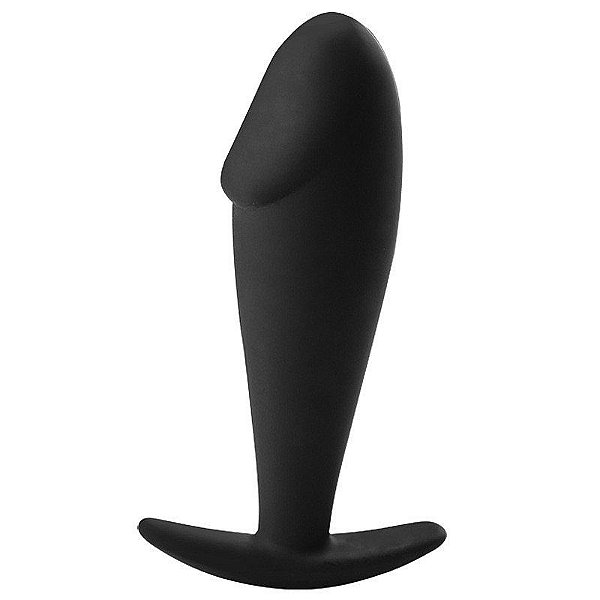 Plug Anal P Silicone Preto 10cm