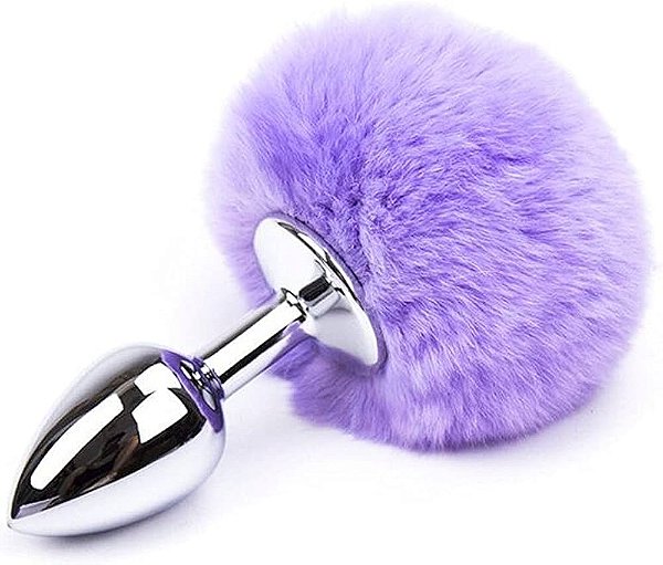 Plug Anal P Aço Pompom Purple