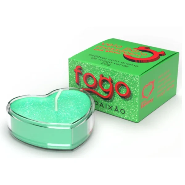 Fogo da Paixão Vela Massagem Aromática Beijável Maça Verde
