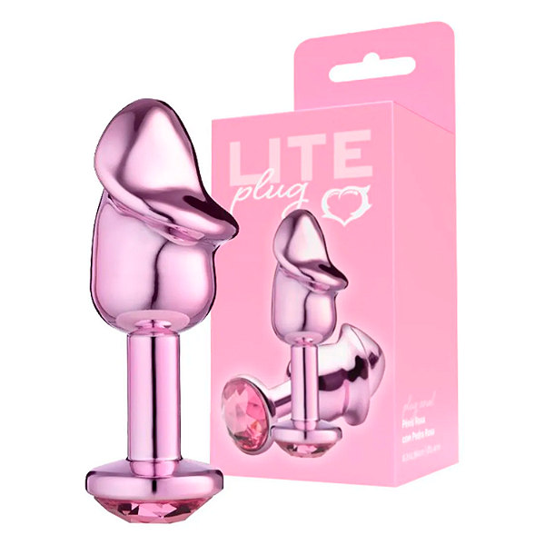 Lite Plug Anal P Formato Pênis e Glande Rosa