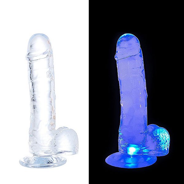 Dildo Realístico LED Colorido 18,5x3,6cm