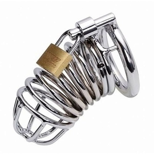 Cinto Castidade Metal Masculino Cadeado