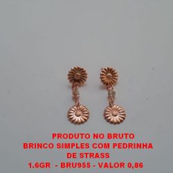 BRINCO NO BRUTO PRONTO PARA O BANHO SIMPLES COM STRASS PEQUENO PESO 1.5GR REF.BRU955