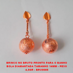 BRINCO NO BRUTO PRONTO PARA O BANHO BOLA DIAMANTADA TAMANHO 14MM - PESO 4,5GR - BRU0085