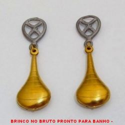 BRINCO NO BRUTO PRONTO PARA BANHO -  BRINCO DE GOTA - TAMANHO:4,2CM - PESO: 4,8GR - BRU0397