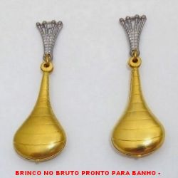 BRINCO NO BRUTO PRONTO PARA BANHO -  BRINCO DE GOTA - TAMANHO:4,4CM - PESO: 4,2GR - BRU0295