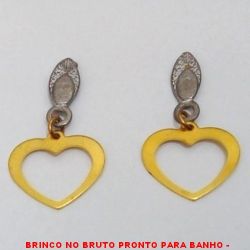 BRINCO NO BRUTO PRONTO PARA BANHO -  BRINCO DE CORAÇÃO VAZADO - TAMANHO: 2,7CM - PESO:1,4GR - BRU1655