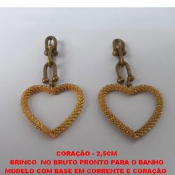 BRINCO  NO BRUTO PRONTO PARA O BANHO MODELO COM BASE EM CORRENTE E CORAÇÃO 2,5CM  (SUPER LUXO)( LANÇAMENTO) PESO 6.4GR - BRU4548
