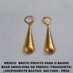 BRINCO  BRUTO PRONTO PARA O BANHO BASE ARGOLINHA DE PRESÃO (TRANQUETA) (308)PINGENTE BASTAO  40X13MM - PESO TOTAL 3,4GR - BRU0211