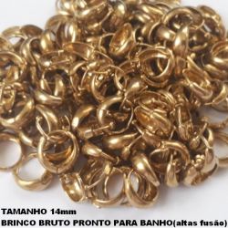 BRINCO ***  BRUTO PRONTO PARA BANHO(altas fusão) BRINCO DE ARGOLINHA DE PRESSÃO(TRANQUETA) TAMANHO 14MM - LARGURA 6MM - PESO 2,5GR BRU0409