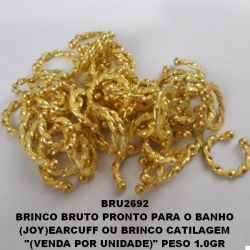 BRINCO BRUTO PRONTO PARA O BANHO(3.2879)(JOY)EARCUFF OU BRINCO CARTILAGEM ''(VENDA POR UNIDADE)'' PESO 1.0GR TAMANHO 15MM - BRU2692