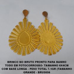 BRINCO NO BRUTO PRONTO PARA BANHO TODO EM FOTOCORROSÃO- TAMANHO 6X4CM COM BASE LONGA - PESO TOTAL 7.1GR (TAMANHO GRANDE - BRU5056