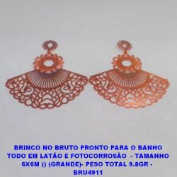 BRINCO NO BRUTO PRONTO PARA O BANHO TODO EM LATÃO E FOTOCORROSÃO  - TAMANHO 6X6M () (GRANDE)- PESO TOTAL 9.8GR -  BRU4911