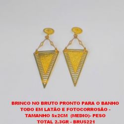 BRINCO NO BRUTO PRONTO PARA O BANHO  TODO EM LATÃO E FOTOCORROSÃO -  TAMANHO 5x2CM  (MEDIO)- PESO  TOTAL 2.3GR - BRU5221