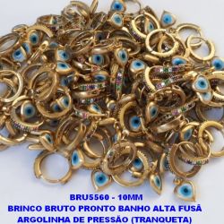 BRINCO BRUTO PRONTO BANHO ALTA FUSÃ  ARGOLINHA DE PRESSÃO (TRANQUETA)  COM UMA (1) FILEIRA DE ZIRCONIA COLORIDA  OLHO GREGO - PESO 2.1GR - TAM. 10MM  BRU5560
