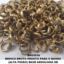 BRINCO BRUTO PRONTO PARA O BANHO BASE ARGOLINHA DE  PRESÃO (TRANQUETA) TAMANHO 10MM -  PESO 1.6GR - LARGURA 2MM - BRU5914