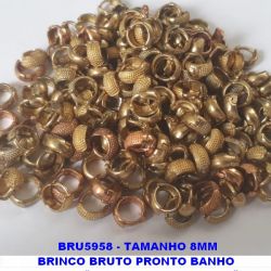 BRINCO *** BRUTO PRONTO BANHO  ALTA FUSÃ ARGOLINHA DE PRESSÃO  (TRANQUETA) UM LADO CRAQUELADO TAMANHO 8MM - PESO 1.0GR - LARGURA 3.5MM - BRU5958