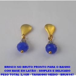 BRINCO NO BRUTO PRONTO PARA O BANHO COM BASE EM LATÃO - SIMPLES E DELICADO PESO TOTAL 2,1GR - TAMANHO MEDIO - BRU6147