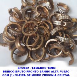 BRINCO *** BRUTO PRONTO BANHO ALTA FUSÃO  COM DUAS FILEIRA DE MICRO ZIRCONIA CRISTAL  ARGOLINHA DE PRESSÃO (TRANQUETA) TAMANHO  14MM - PESO TOTAL 2.4GR LARGURA 4MM BRU6021