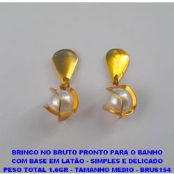 BRINCO NO BRUTO PRONTO PARA O BANHO COM BASE EM LATÃO - SIMPLES E DELICADO PESO TOTAL 1.6GR - TAMANHO MEDIO - BRU6154