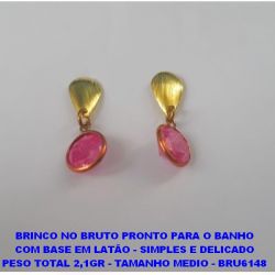 BRINCO NO BRUTO PRONTO PARA O BANHO COM BASE EM LATÃO - SIMPLES E DELICADO PESO TOTAL 2,1GR - TAMANHO MEDIO - BRU6148