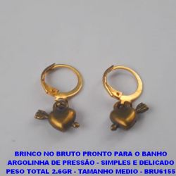 BRINCO NO BRUTO PRONTO PARA O BANHO ARGOLINHA DE PRESSÃO - SIMPLES E DELICADO PESO TOTAL 2.6GR - TAMANHO MEDIO - BRU6155