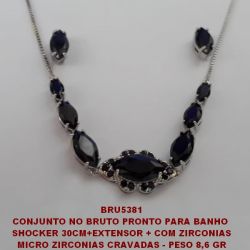 CONJUNTO NO BRUTO PRONTO PARA BANHO  SHOCKER 30CM+EXTENSOR + COM ZIRCONIAS MICRO ZIRCONIAS CRAVADAS - PESO 8,6 GR BRU5381