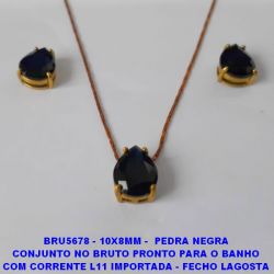 CONJUNTO NO BRUTO PRONTO PARA O BANHO COM CORRENTE L11 IMPORTADA - FECHO LAGOSTA BASE TODA EM ALTA FUSÃO -ZIRCONIA 10X8MM PESO 4GR - BRU5678