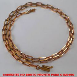 CORRENTE NO BRUTO PRONTO PARA O BANHO  (KDL1.20) COM ('FECHO CANHÃO -''60CM'' - PESO 14.6GR - CORRENTE CARTIER LARGURA 3.9MM - BRU2434