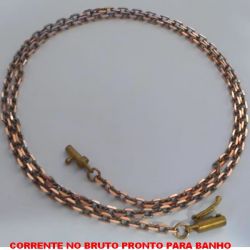 CORRENTE NO BRUTO PRONTO PARA BANHO  CARTIER CURTA KD80 - (KD80) LARGAURA 2,8MM COM FECHO CANHÃO (PESO 10,0GR ) - ''70CM'' -BRU4444
