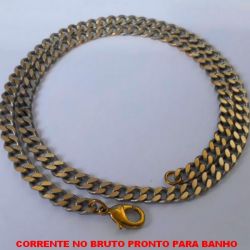 CORRENTE NO BRUTO PRONTO PARA BANHO  GRUMET CURTA 1,5 - (XCN180) LARGAURA 5,8MM COM FECHO LAGOSTA (PESO 32.0GR ) - ''60CM'' -BRU4470