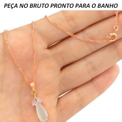 GARGANTILHA NO BRUTO PRONTO PARA O BANHO NO COBRE 2,8GR EM PEDRA GLASS VERDE TAMANHO APROXIMADO:48CM TAMANHO APROXIMADO:2CM REF:BRU425