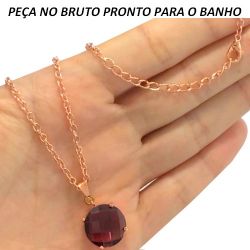 GARGANTILHA NO BRUTO PRONTO PARA O BANHO PEDRA GLASS ROXA 14X14MM 6GR TAMANHO APROXIMADO:48CM TAMANHO APROXIMADO:2,5CM REF:BRU464